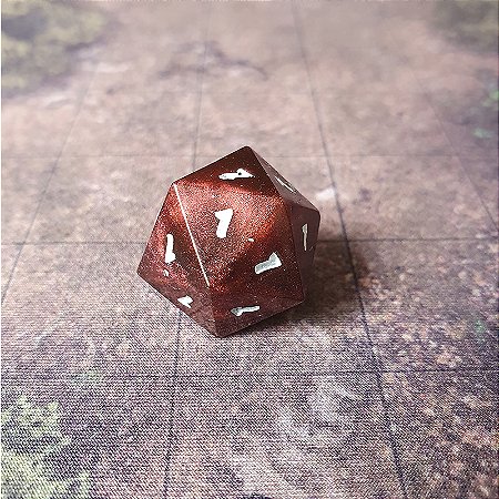 Dado especial d20 de 1  - Vermelho - Encomenda