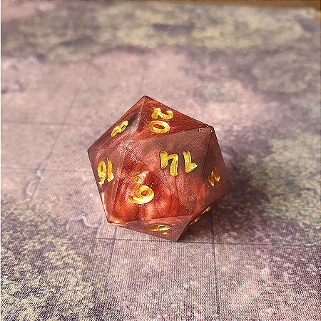 Dado Jumbo d20 - Crimson Fortune- 30 mm
