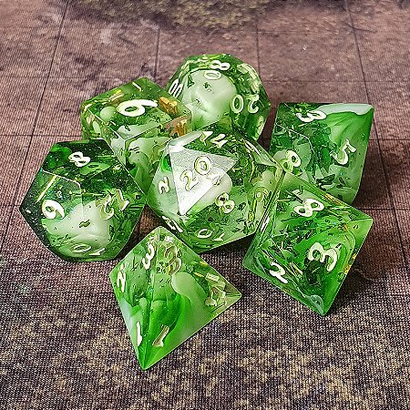 Sortilégio Druidico - Set completo com 7 Dados de RPG Entrega Imediata