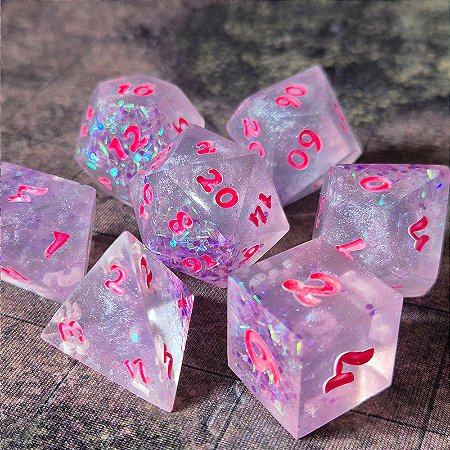 Cottom - Set completo com 7 Dados de RPG - Entrega Imediata