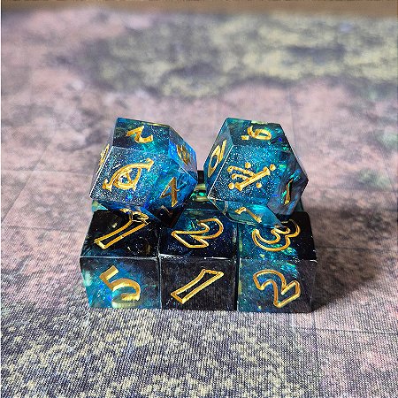 Set Dados RPG - O Um Anel - Artesanal - Olhar de Istari-  Entrega imediata