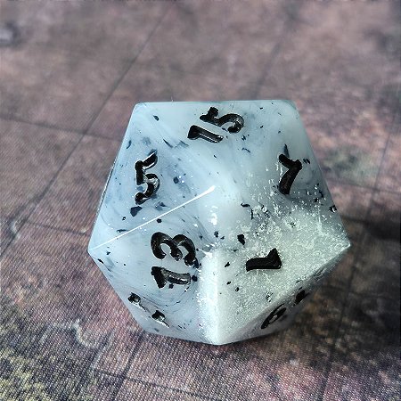 Dado D20 jumbo 30 mm  -Tempestade de Cinzas - Entrega Imediata