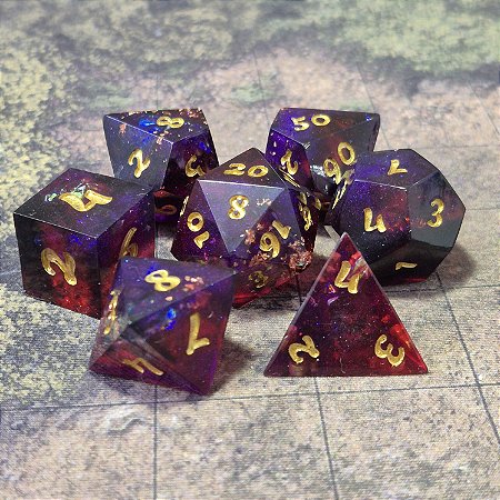 Warlock - Set completo com 7 Dados de RPG - Entrega Imediata