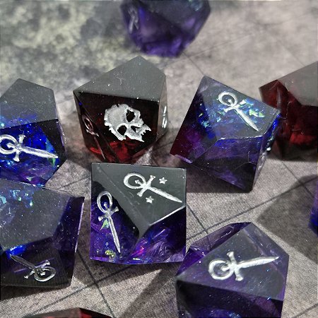 Conjunto 15 dados RPG Vampiro a Mascara - V5 - Herança de Sangue - Encomenda