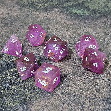 Véu do Destino - Set completo com 7 Dados de RPG - Entrega imediata