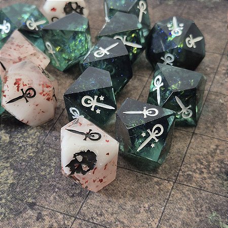Conjunto 15 dados RPG Vampiro a Mascara - V5 - Abraço Eterno - Entrega Imediata