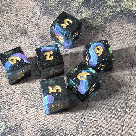 Conjunto de 6x D6 - Tentáculos - Entrega imediata - OUTLET