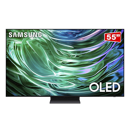 Samsung AI Gaming TV 55" OLED 4K, Processador com AI, Alexa, Design Laser Slim cor Preto/Grafite