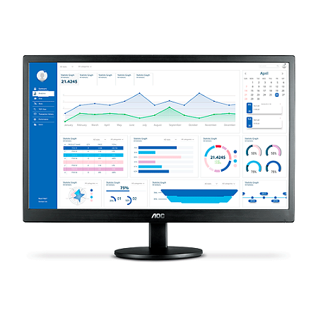 Monitor AOC Série 70 Tela  21,5" LED E2270SWHEN Cor Preto