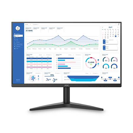 Monitor AOC Tela 27" LED FHD, 75Hz, Adaptive-Sync, HDMI e VGA - 27B1HM Cor Preto