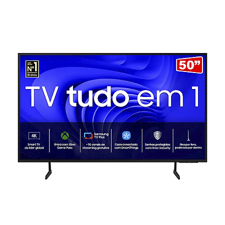 Samsung Smart TV 50" UHD 4K 50DU7700, Processador Crystal 4K, Gaming Hub, AI Energy Mode, Alexa built in Cor Preto