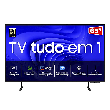 Samsung Smart TV 65" UHD 4K 65DU7700, Processador Crystal 4K, Gaming Hub Cor Preto