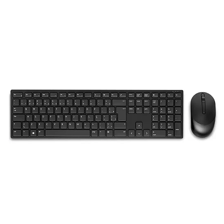 Kit Teclado e Mouse Dell KM5221W Wireless Cor Preto - 580-AJIT