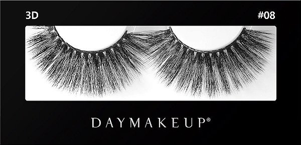 Cilios postiços Daymakeup #08 FALSE EYELASHES 3D Fios Sintéticos