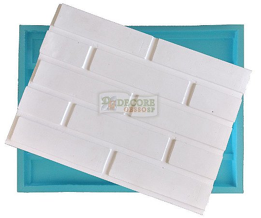 Forma Silicone Para Revestimento 3D -  Tijolinho Liso 41x30 Ref 12
