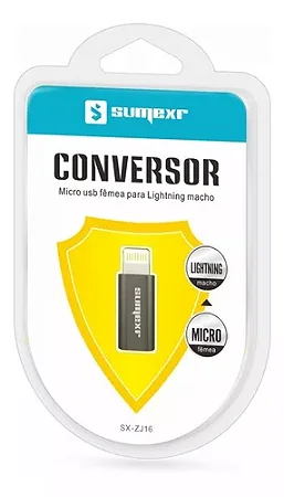 Conversor Micro Usb Fêmea Para Lightning Macho - Sumexr