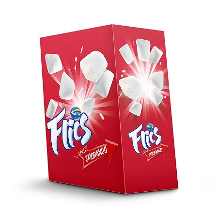 Chiclete Flics Morango 12un