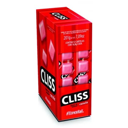 Chiclete Cliss Canela 12 Cartelas