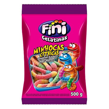 Bala Gelatina Minhoca Ácida 500g