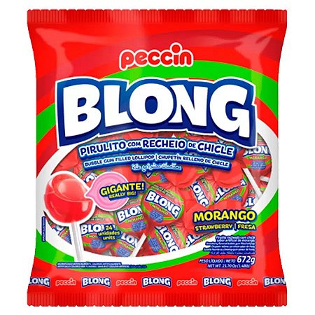 Pirulito Blong Morango 672g (24un)
