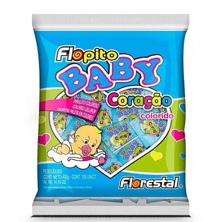 Pirulito Baby Coração Colorido 400g (100un)