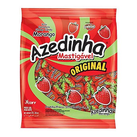 Bala Azedinha Mastigável Morango 500g