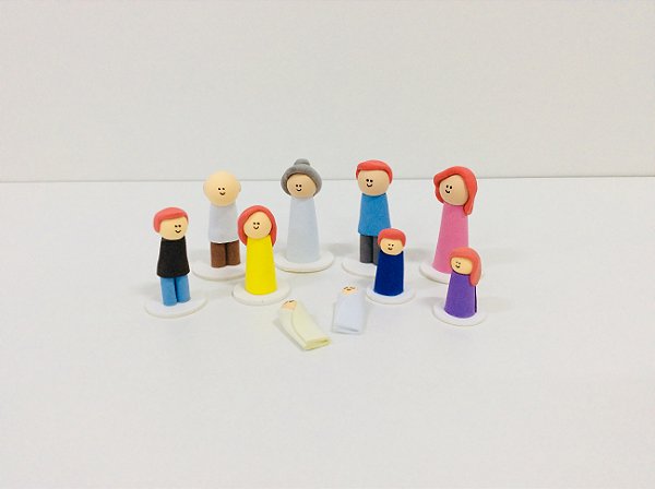 Bonecos para Constelação Familiar na água e na mesa com 10 peças - EVA - Família 7