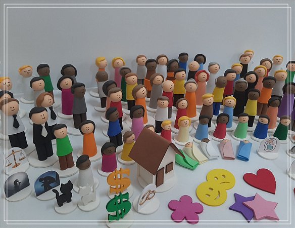 Bonecos para Constelação Familiar na mesa e na água com 101 peças - EVA