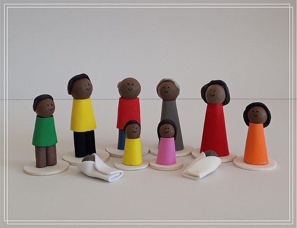 Bonecos para Constelação Familiar na água e na mesa com 10 peças - EVA - Família 3