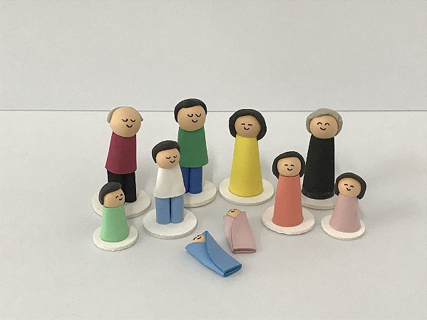 Bonecos para Constelação Familiar na água e na mesa com 10 peças - EVA - Família 6