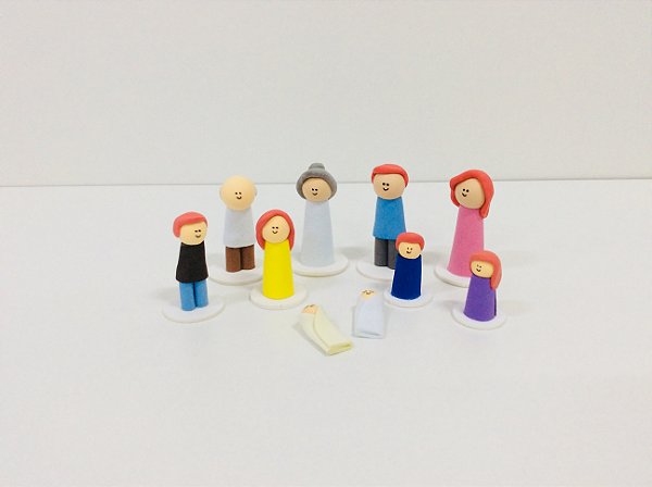 Bonecos para Constelação Familiar na água e na mesa com 10 peças - EVA - Família 7