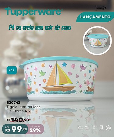 Tupperware Tigela Ilúmina 4,3 Litros Mar de Flores