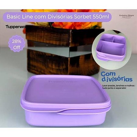 Tupperware Basic Line com Divisórias 550ml Sorbet