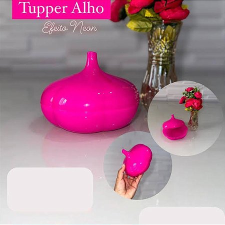 Tupperware Porta Alho Rosa Neon