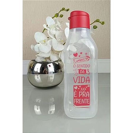 Garrafa Tupperware Eco Tupper Quadrada Plus 1 litro O Sentido da Vida