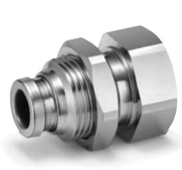 KQG2E06-03  CONEXAO INSTANTANEA RETA DE INOX PASSA MURO TUBO 6 MM E ROSCA FEMEA 3/8- SERIE KQG2         NCM :  73072200