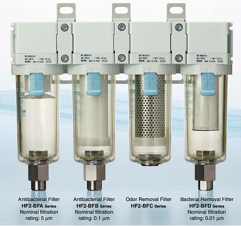 HF2-BAC40D-F03  FILTRO DE AR COMBINADO MONTAGEM 4 COPOS MODULAR 5 + 0,1 + CARVAO ATIVADO +  0,01 MICRON REMOVEDOR ODOR E BACTÉRIA ROSCA 3/8 - SÉRIE HF2-BAC         NCM :  84213990