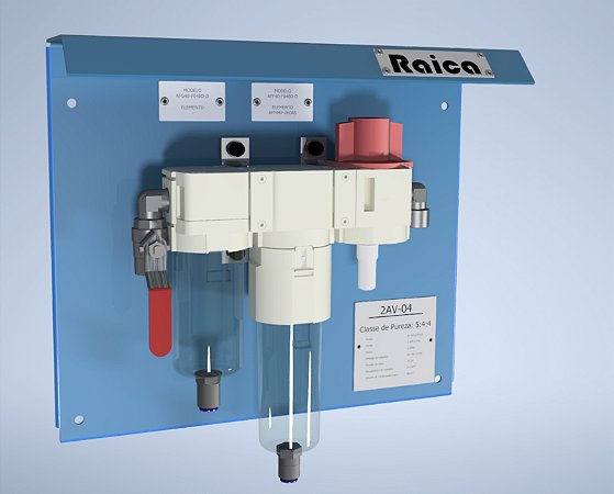 2AV-04 PLACA DE TRATAMENTO DE AR COM 2 FILTROS E 1 VALVULA DE SEGURANÇA ROSCA 1/2"   VAZÃO 1.500 L/min  NCM : 84811000