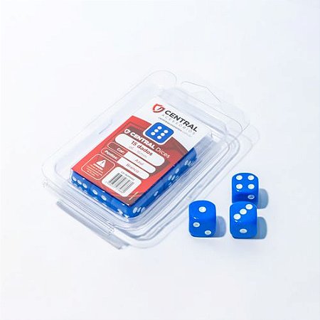 Central Dices - D6 de 16mm Azul e Branco