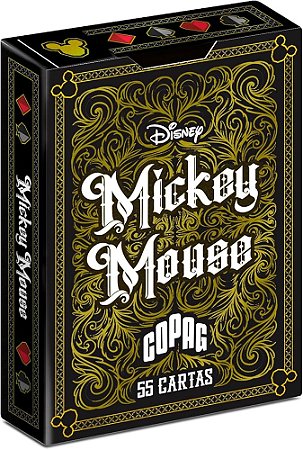 Baralho Mickey Preto e Dourado