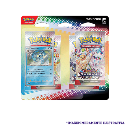 Pokémon TCG Blister Quádruplo: VAPOREON EVOLUÇÕES PRISMÁTICAS Escarlate e Violeta Scarlet and Violet - EV8.5