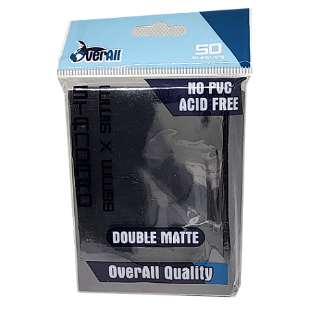 SLEEVE PEQUENO TAMANHO YUGIOH DOUBLE MATTE 62X89 PRETO