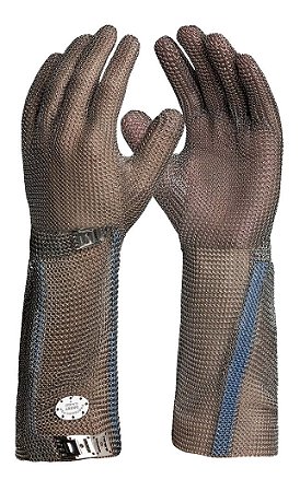 LUVA MALHA DE ACO P. LONGO 20CM LEAL