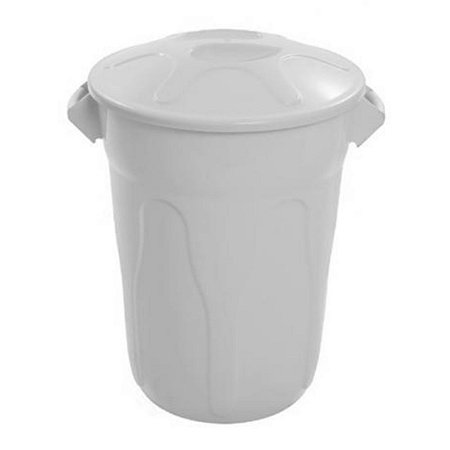 CESTO PLASTICO LAR C/TAMPA BCO 100LT