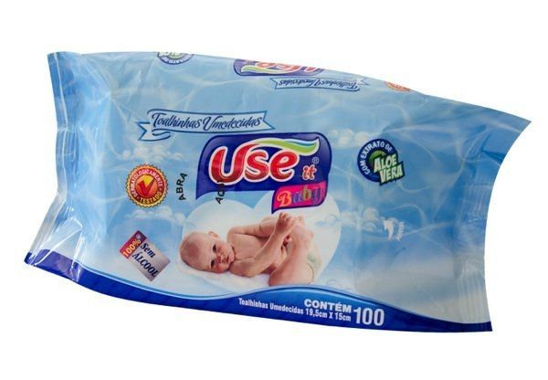 TOALHA UMEDECIDA USE BABY C/100  CUIDADO SUAVE E PRATICIDADE PARA O BEBÊ