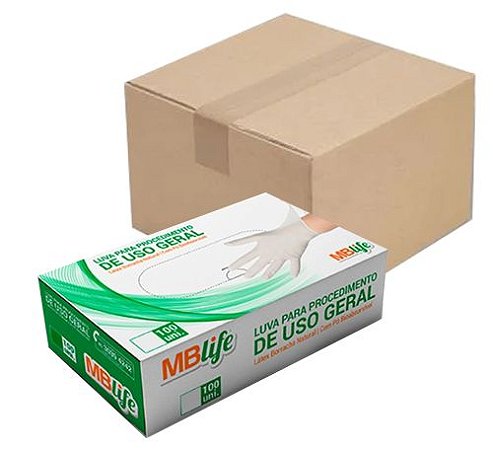 LUVA DE PROC LATEX C/TALCO MBLIFE CX C/10