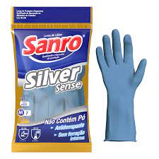 LUVA PARA LIMPEZA SANRO SILVER SENSE M AZUL