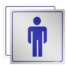 PLACA DE INOX BANHEIRO MASCULINO
