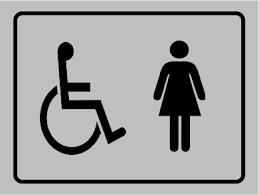 PLACA INOX BANHEIRO FEMININO /PCD