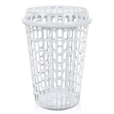 CESTO TELADO COM TAMPA BRANCO 60L - ARQPLAST